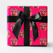 Roze Bubble Gum Highland Koe Multi Inpakpapier Vel