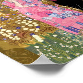 Roze Bubble Gum Lady met Gustav Klimt Kattenkunst Poster (Hoek)