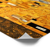 Roze Bubble Gum Lady met zwarte kat Gustav Klimt Poster (Hoek)