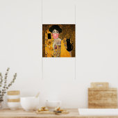 Roze Bubble Gum Lady met zwarte kat Gustav Klimt Poster (Keuken)