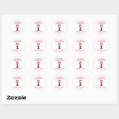 Roze Bubble Gum Snoep Machine Ronde Sticker (Vel)