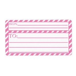 Roze Bubble Gum Strepen Etiket