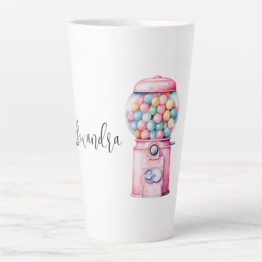 Roze Bubble Gum Whimsical   Latte Mok (Voorkant)