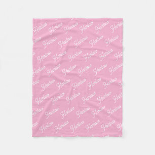 Roze Bubblegom op maat kids naam herhaling Fleece Deken