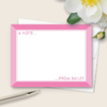 Roze Bubblegum 2-Tone Schattig Meisjesachtig Notitiekaartje<br><div class="desc">Dit ontwerp heeft een tweetonige lijst met ruimte voor uw persoonlijke tekst aan de boven- en onderkant. Klik op de knop "aanpassen" als u de afbeeldingen wilt verplaatsen/schalen en de tekst verder wilt aanpassen! Variaties van dit ontwerp, extra kleuren en bijpassende producten zijn beschikbaar in onze winkel, zazzle.com/store/doodlelulu. Neem contact...</div>