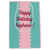 , roze bubblegum, blauwgroen, medium cadeauzakje (Voorkant)