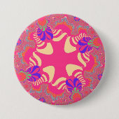 Roze Bubblegum Cross Ronde Button 7,6 Cm (Voorkant)