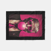 Roze Bubblegum Fleece Deken (Voorkant (Horizontaal))