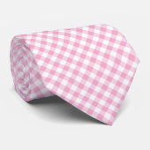 Roze Bubblegum Gingham Stropdas (Opgerold)