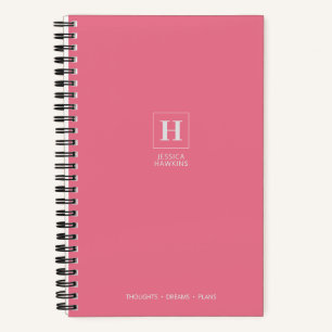 Roze Bubblegum Klassiek Monogram Notitieboek