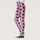 Roze Bubblegum Met Zwarte Sterren Leggings (Links)