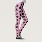 Roze Bubblegum Met Zwarte Sterren Leggings (Rechts)