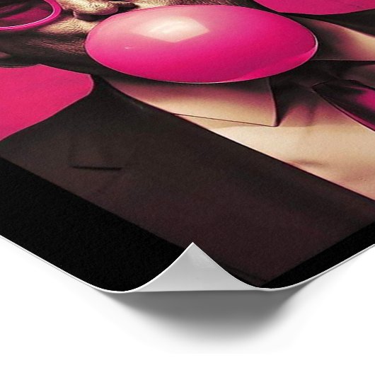 Roze Bubblegum Poster (Hoek)