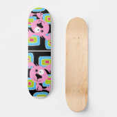 Roze Bubblegum Retro Dog Persoonlijk Skateboard (Voorkant)