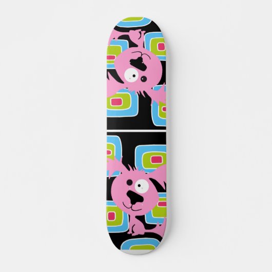 Roze Bubblegum Retro Dog Persoonlijk Skateboard (Voorkant)