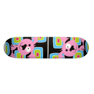 Roze Bubblegum Retro Dog Persoonlijk Skateboard