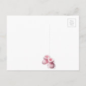 Roze Bubblegum Sigaar Baby Girl Aankondiging (Achterkant)