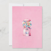 Roze Bubblegum Snoep Verjaardagsmeisje Kaart (Achterkant)