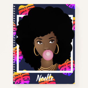 Roze Bubblegum, Tropische Navy Blue-laptop Notitieboek