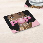 Roze Bubblegum | Ze is klaar om te Poppen Kartonnen Onderzetters (Schuin)