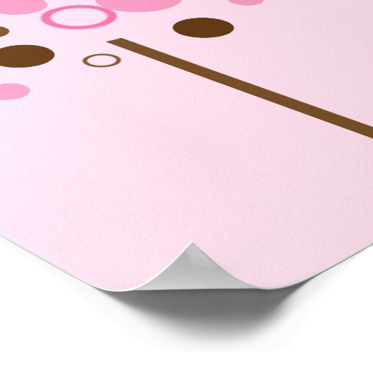 Roze Bubblegumboom Poster (Hoek)