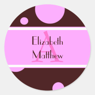 Roze Bubbles Pas Laatste en Voornaam Sticker aan