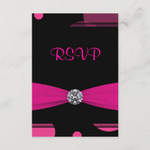 Roze Bubbles Quinceanera 15e Verjaardag RSVP Kaartje
