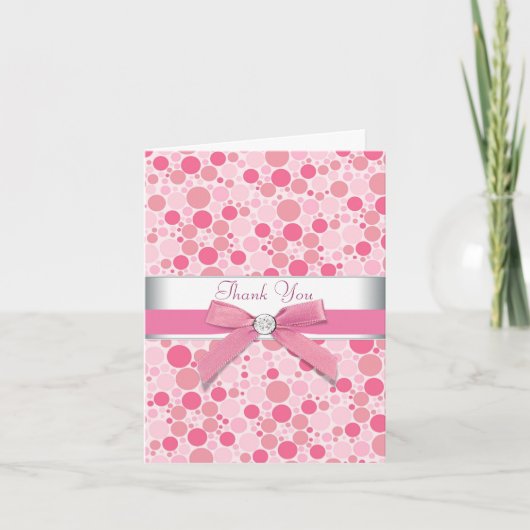 Roze Bubbles Roze Bedankkaartjes Bedankkaart (Voorkant)