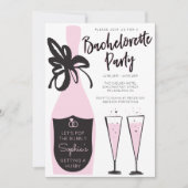 Roze Bubbly Bachelorette Weekend Party Route Kaart (Voorkant)
