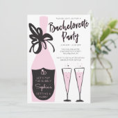 Roze Bubbly Bachelorette Weekend Party Route Kaart (Staand voorkant)