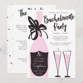 Roze Bubbly Bachelorette Weekend Party Route Kaart