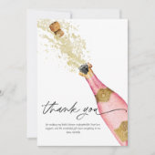 Roze Bubbly Bruiloftsfeest Dankkaart Bedankkaart (Voorkant)