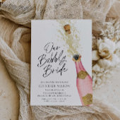 Roze Bubbly Champagne Vrijgezellenfeest Kaart