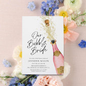 Roze Bubbly Champagne Vrijgezellenfeest Kaart