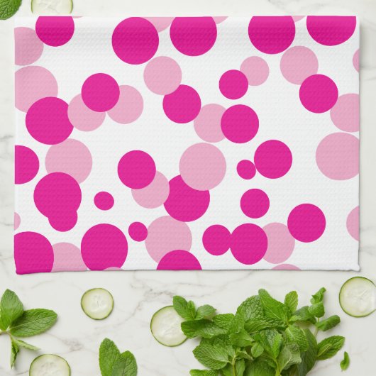 Roze bubelen Confetti Pattern Kitchen Towel Theedoek (Gevouwen)