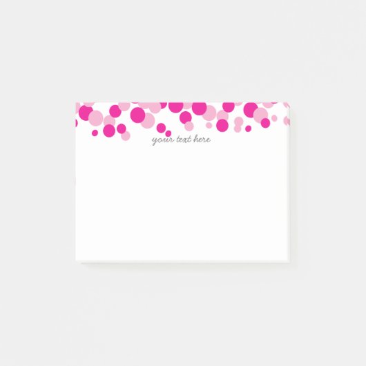Roze bubels Confetti Patroon Post-it® notes (Voorkant)