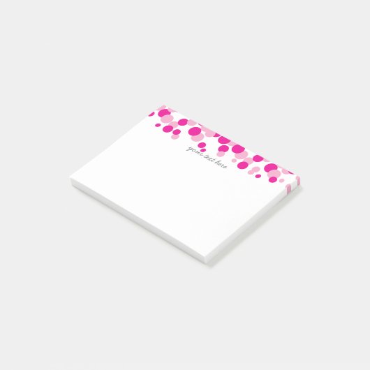 Roze bubels Confetti Patroon Post-it® notes (Schuin)