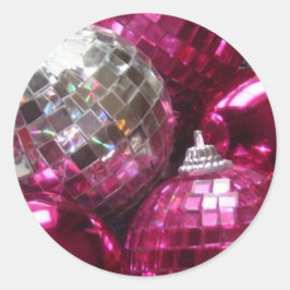 Roze bubels rond sticker
