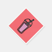 Roze bubelthee van melk servet (Hoek)