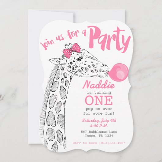 Roze bublegum en uitnodiging van de Partij voor de (Voorkant)