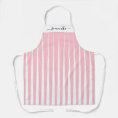 Roze bublegum onregelmatige verticale strepen schort (Voorkant)