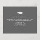 Roze Budget Foto Graduatie Cap Vette Uitnodiging (Achterkant)