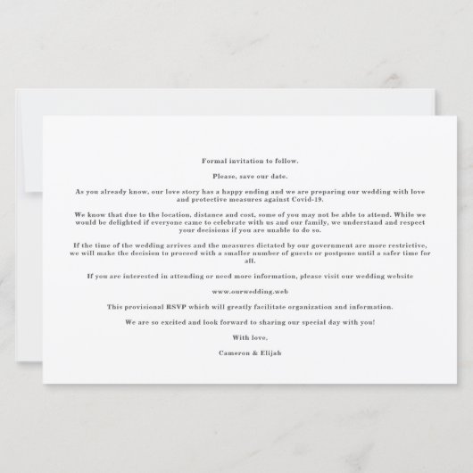 Roze budgetliefdesquote Weddenschap 2 foto's Colla (Achterkant)