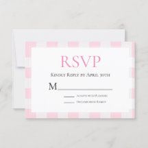 Roze Buffalo Check Huwelijks RSVP