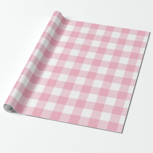 Roze Buffalo Check Pattern Cadeaupapier (Uitgerold)