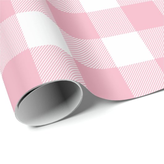 Roze Buffalo Check Pattern Cadeaupapier (Rol Hoek)