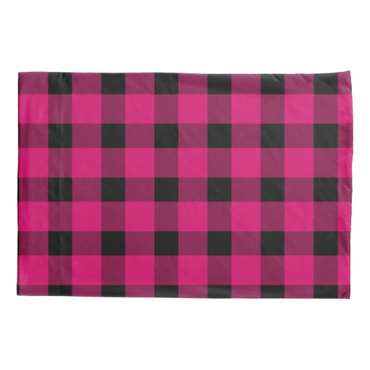 Roze Buffalo Country Lumberjack Pset Kussensloop (Achterkant)