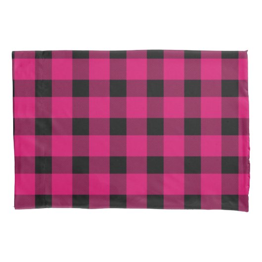 Roze Buffalo Country Lumberjack Pset Kussensloop (Voorkant)