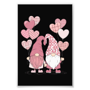 Roze Buffalo geruite hart kabouters Valentijnsdag Foto Afdruk