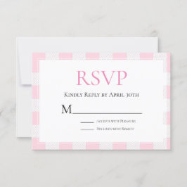 Roze Buffalo geruite huwelijks RSVP Kaartje